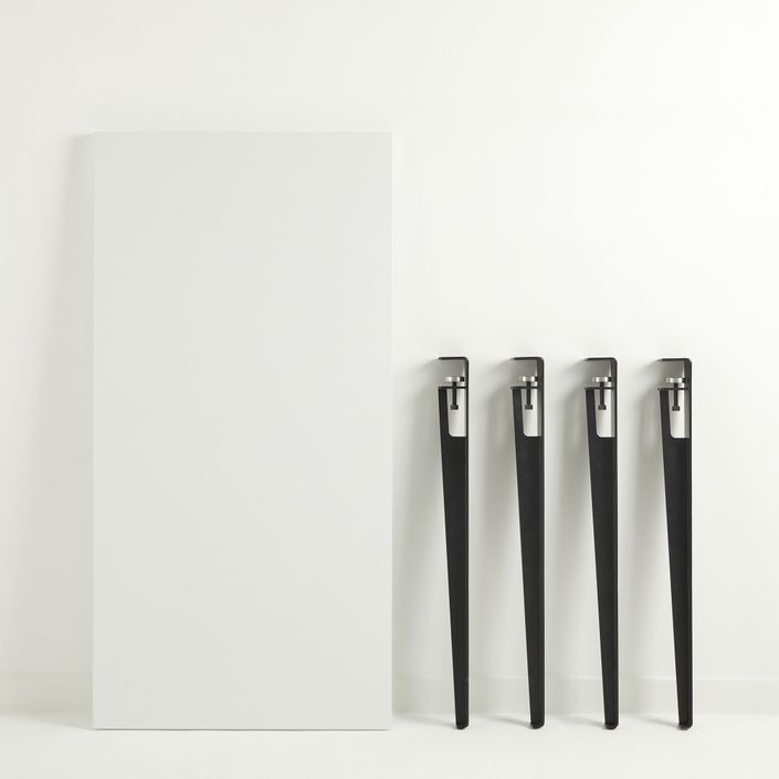 Bureau elegant bois blanc et acier noir Brika 120 cm - Photo n°4