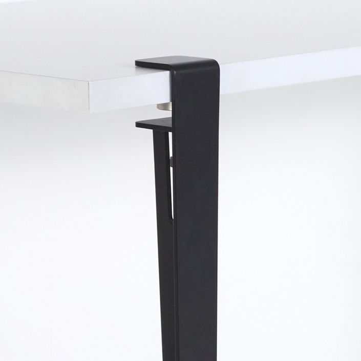 Bureau elegant bois blanc et acier noir Brika 120 cm - Photo n°5