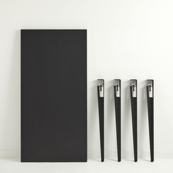 Bureau elegant bois anthracite et acier noir Brika 120 cm - Photo n°5