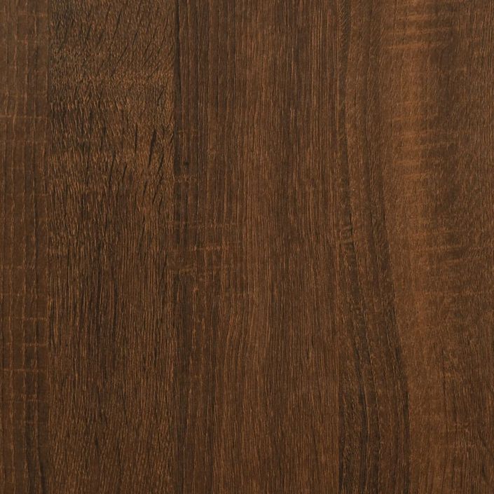 Bureau et étagères chêne marron 135x50x90cm bois ingénierie/fer - Photo n°8