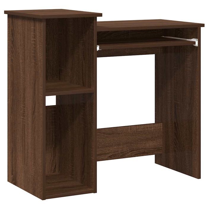 Bureau et étagères chêne marron 84x40x78 cm bois d'ingénierie - Photo n°2