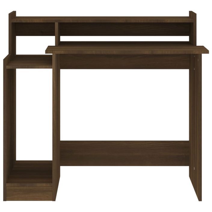 Bureau et lumières LED Chêne brun 97x45x90 cm Bois d'ingénierie - Photo n°8