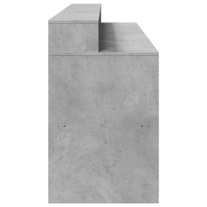 Bureau et lumières LED gris béton 200x55x91cm bois d'ingénierie - Photo n°7