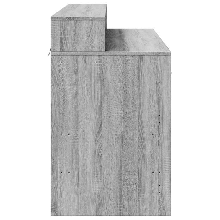 Bureau et lumières LED sonoma gris 120x55x91cm bois ingénierie - Photo n°7