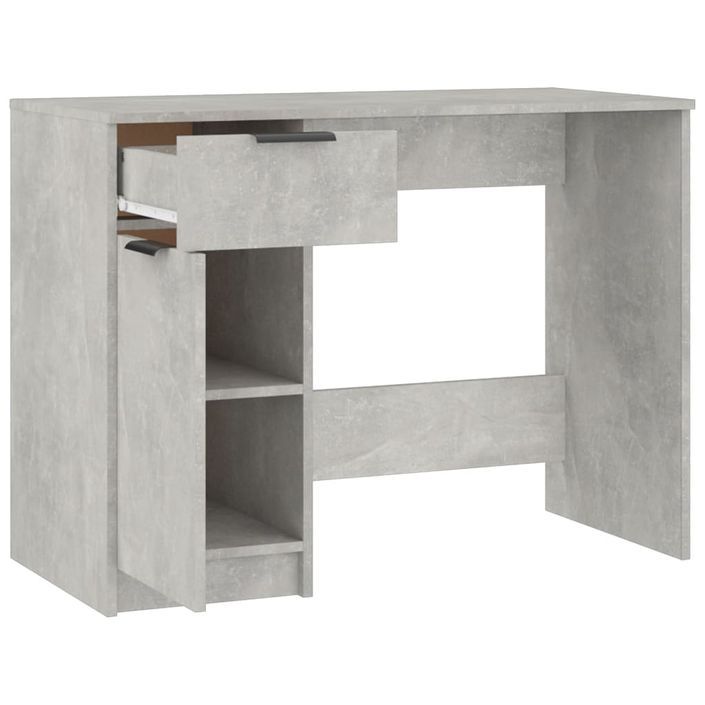 Bureau Gris béton 100x50x75 cm Bois d'ingénierie - Photo n°7