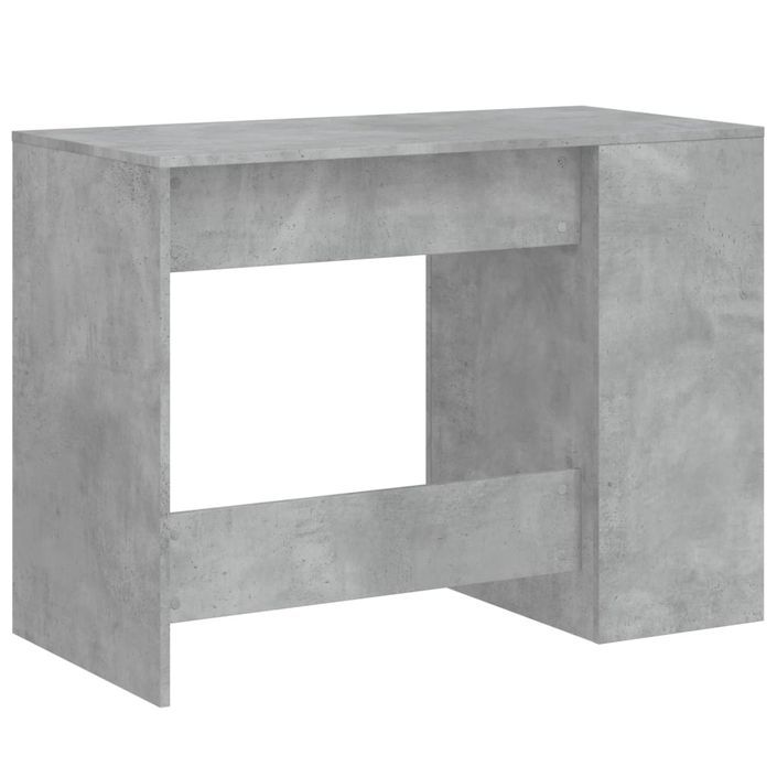 Bureau gris béton 102x50x75 cm bois d'ingénierie - Photo n°6