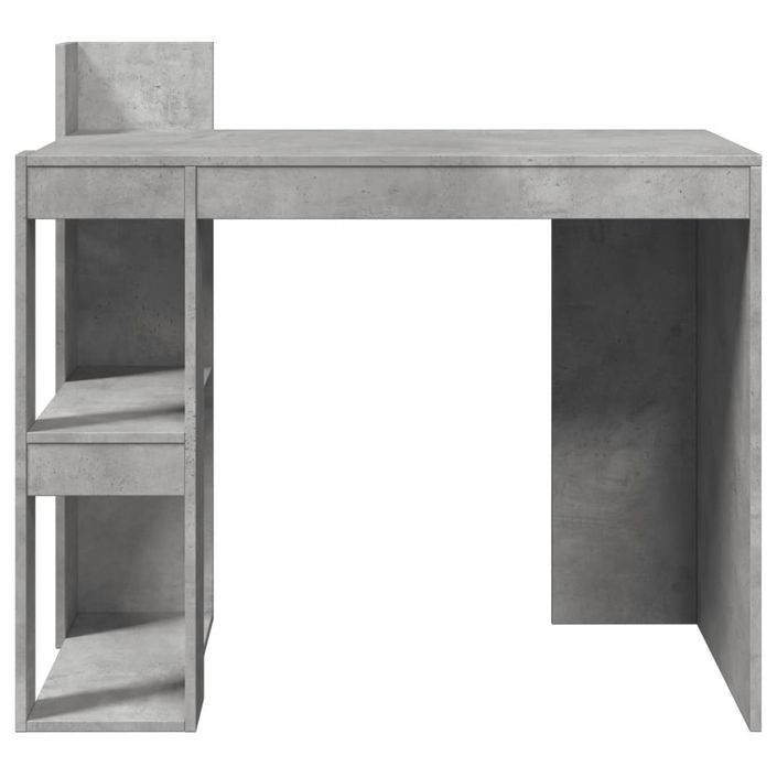 Bureau gris béton 103,5x56,5x94 cm bois d'ingénierie - Photo n°4