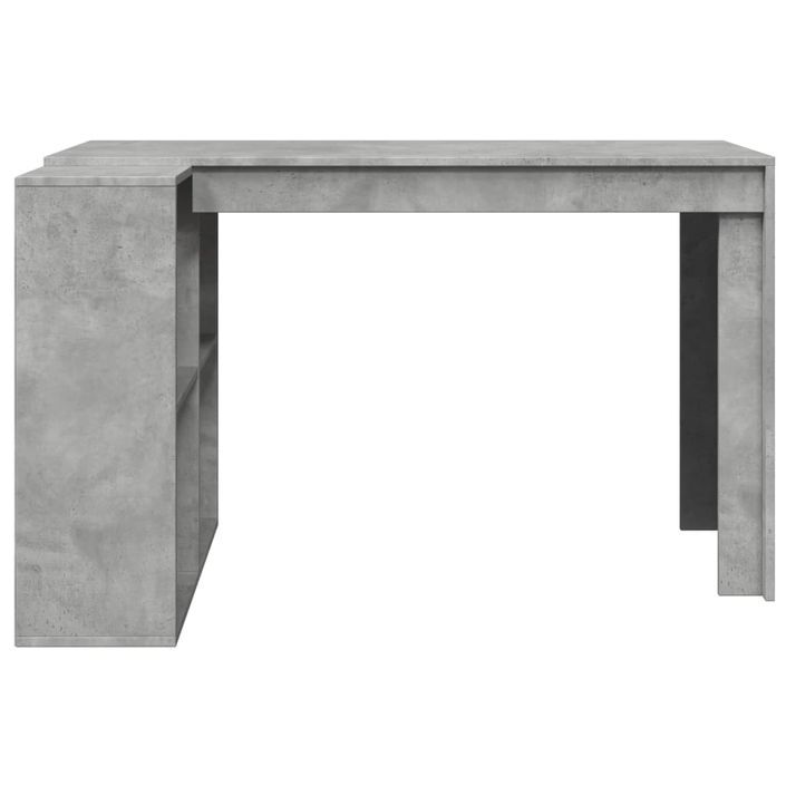 Bureau gris béton 123,5x73,5x75 cm bois d'ingénierie - Photo n°4