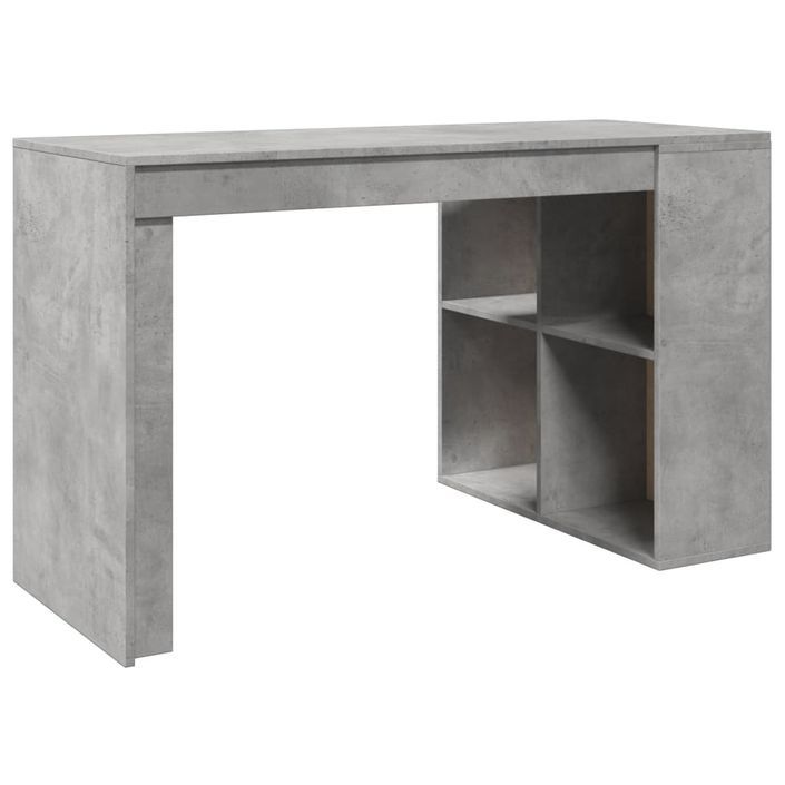 Bureau gris béton 123,5x73,5x75 cm bois d'ingénierie - Photo n°6