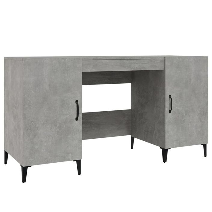 Bureau Gris béton 140x50x75 cm Bois d'ingénierie - Photo n°2