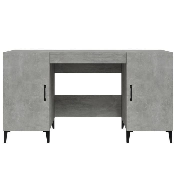 Bureau Gris béton 140x50x75 cm Bois d'ingénierie - Photo n°6