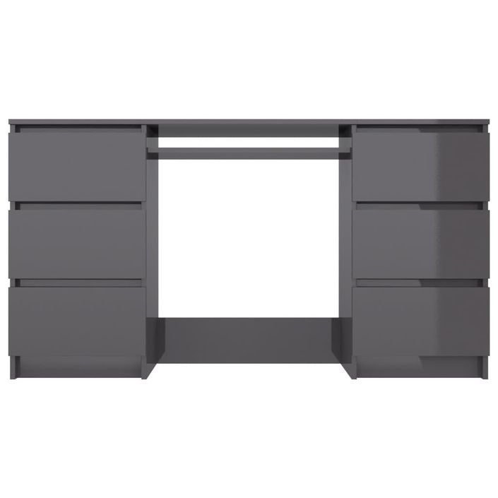 Bureau Gris brillant 140x50x77 cm - Photo n°4