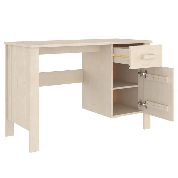 Bureau HAMAR Marron miel 113x50x75 cm Bois massif de pin - Photo n°7