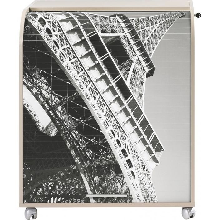 Bureau informatique à rideau taupe imprimé Tour Eiffel Must - Photo n°1