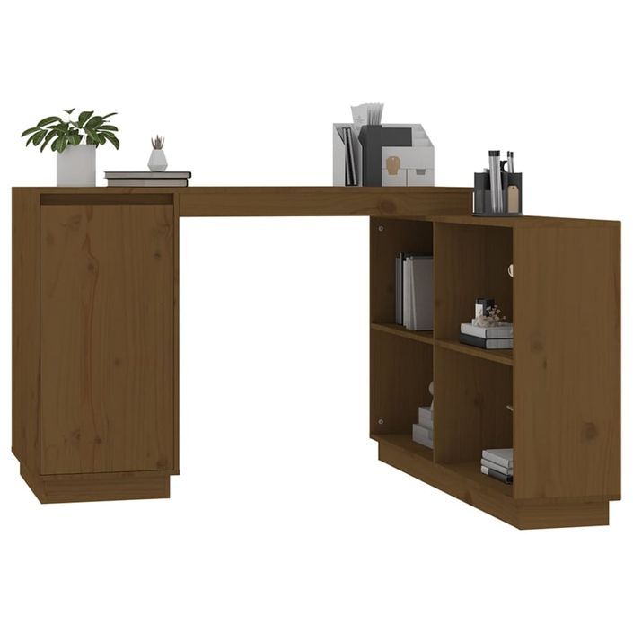 Bureau Marron miel 110x50x75 cm Bois massif de pin - Photo n°4