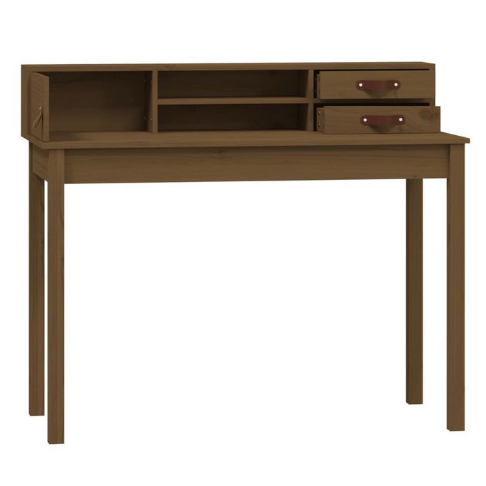 Bureau Marron miel 110x50x93 cm Bois massif de pin - Photo n°6