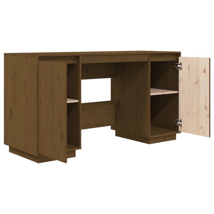 Bureau Marron miel 140x50x75 cm Bois massif de pin - Photo n°6