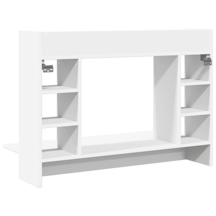 Bureau mural blanc 105x48x75 cm bois d'ingénierie - Photo n°6