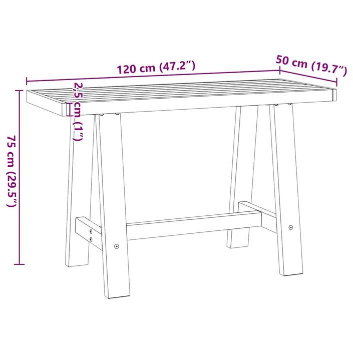 Bureau NOAIN pieds en forme de A 120x50x75 cm bois massif pin - Photo n°9