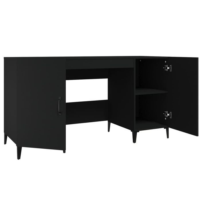 Bureau Noir 140x50x75 cm Bois d'ingénierie - Photo n°8