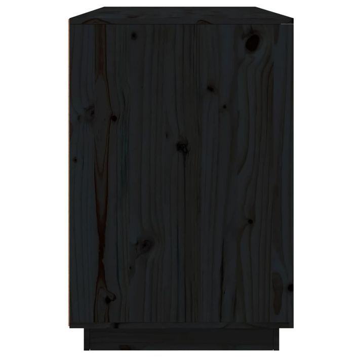 Bureau noir 140x50x75 cm bois massif de pin - Photo n°6