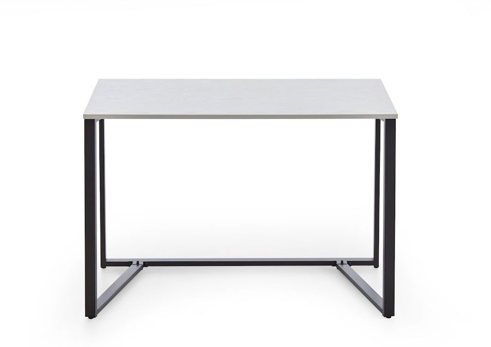 Bureau pliable rectangle bois blanc et pieds en acier noir Harry 110 cm - Photo n°5