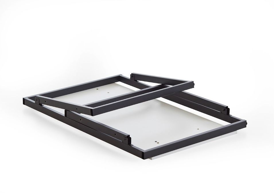 Bureau pliable rectangle bois blanc et pieds en acier noir Harry 110 cm - Photo n°8