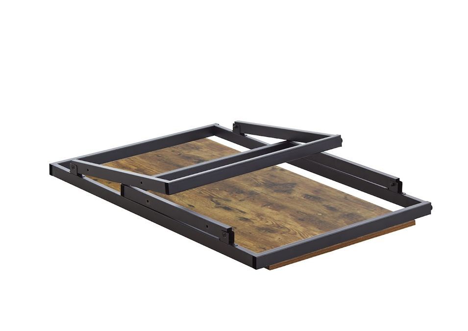 Bureau pliable rectangle bois clair et pieds en acier noir Harry 110 cm - Photo n°8