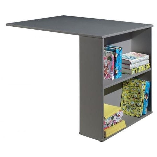 Bureau pour lit mezzanine pin massif gris Pino - Photo n°1