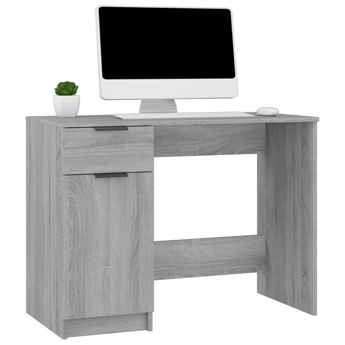 Bureau Sonoma gris 100x50x75 cm Bois d'ingénierie - Photo n°4