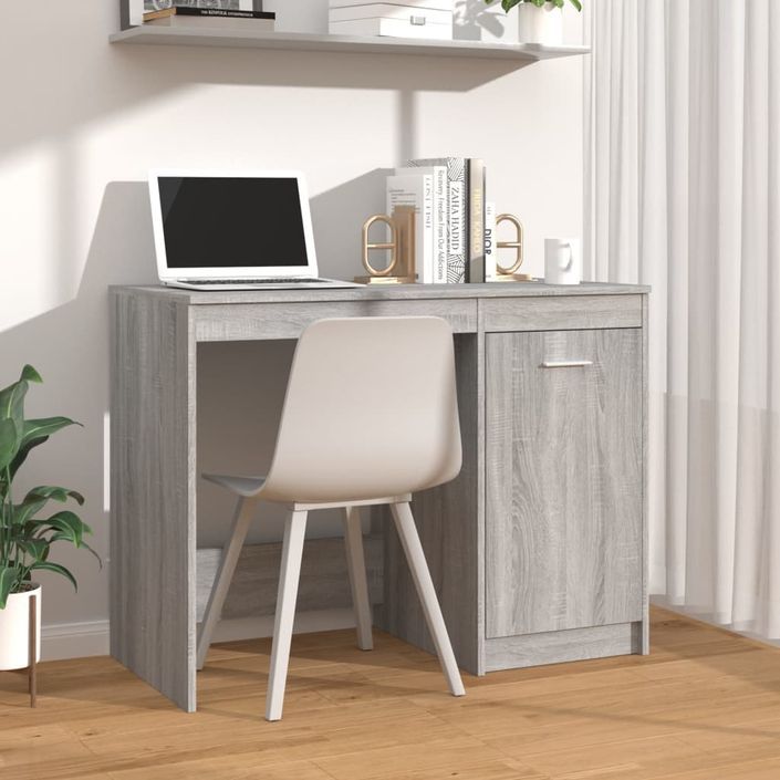 Bureau Sonoma gris 100x50x76 cm Bois d'ingénierie - Photo n°1