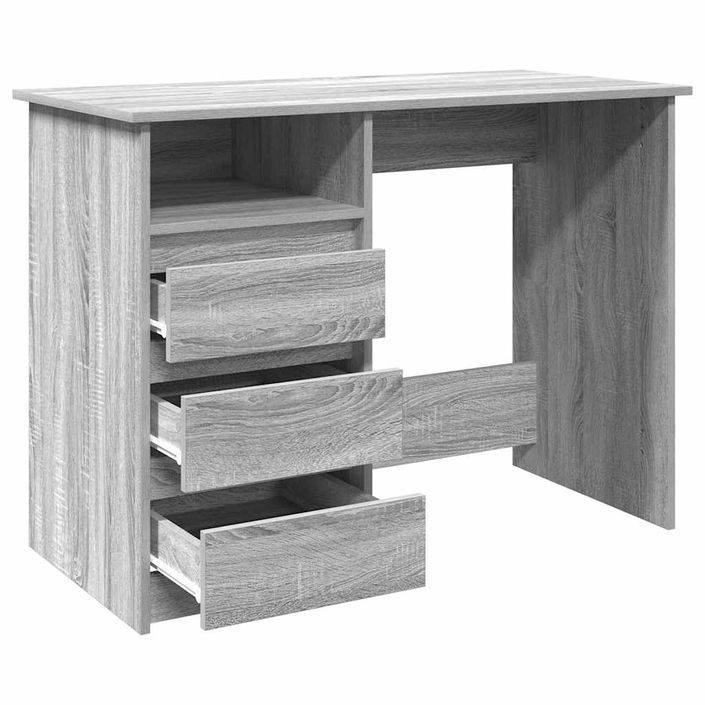 Bureau sonoma gris 102x50x75 cm bois d'ingénierie - Photo n°4