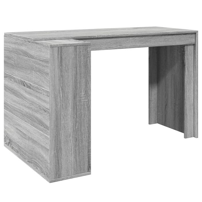 Bureau sonoma gris 123,5x73,5x75 cm bois d'ingénierie - Photo n°2