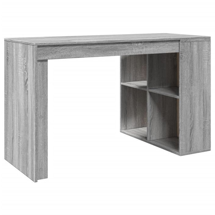 Bureau sonoma gris 123,5x73,5x75 cm bois d'ingénierie - Photo n°6