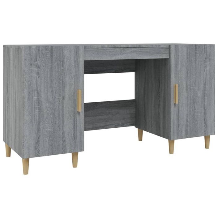 Bureau Sonoma gris 140x50x75 cm Bois d'ingénierie - Photo n°2