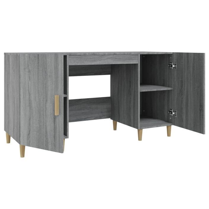 Bureau Sonoma gris 140x50x75 cm Bois d'ingénierie - Photo n°7