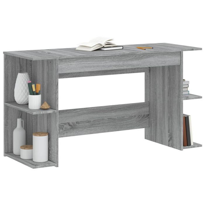 Bureau sonoma gris 140x50x75 cm bois d'ingénierie - Photo n°3