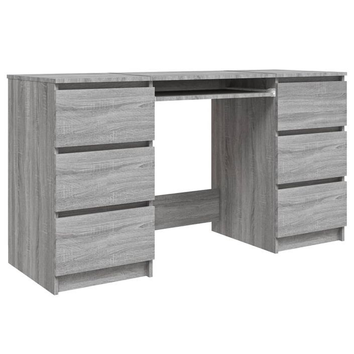 Bureau Sonoma gris 140x50x77 cm Bois d'ingénierie - Photo n°2