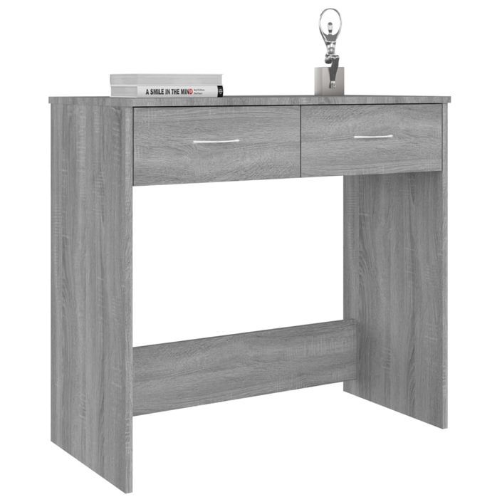 Bureau Sonoma gris 80x40x75 cm Bois d'ingénierie - Photo n°3