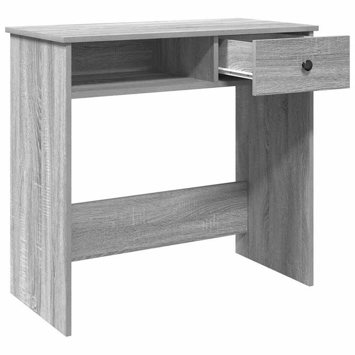 Bureau sonoma gris 80x40x75 cm bois d'ingénierie - Photo n°4