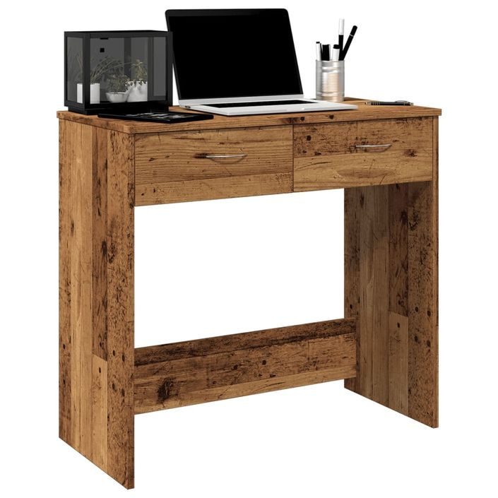 Bureau style vieux bois 80x40x75 cm bois d'ingénierie - Photo n°4