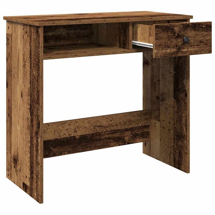 Bureau style vieux bois 80x40x75 cm bois d'ingénierie - Photo n°5