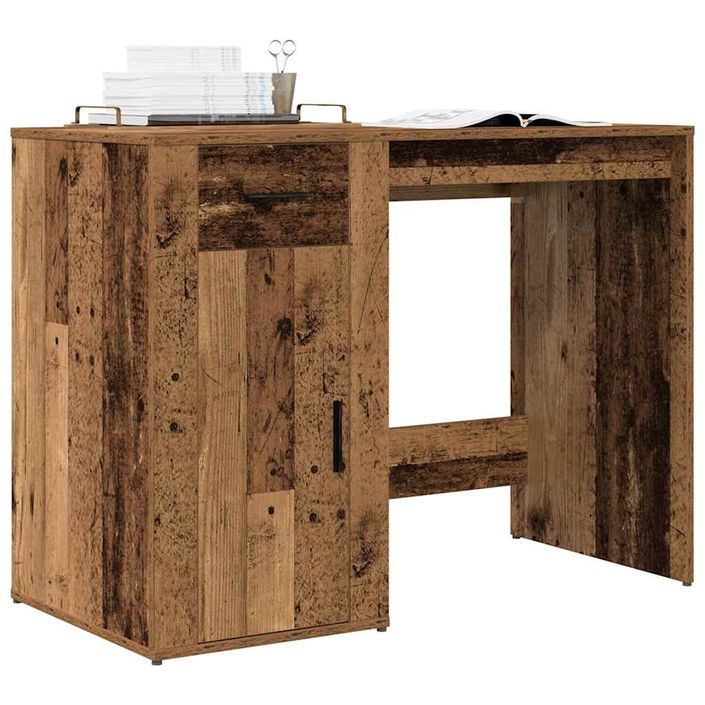 Bureau vieux bois 100x49x75 cm bois d'ingénierie - Photo n°1