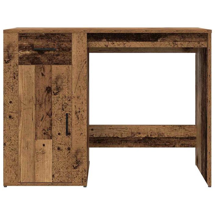 Bureau vieux bois 100x49x75 cm bois d'ingénierie - Photo n°5