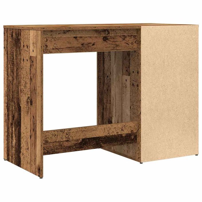 Bureau vieux bois 100x49x75 cm bois d'ingénierie - Photo n°7