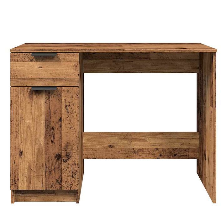 Bureau vieux bois 100x50x75 cm bois d'ingénierie - Photo n°5