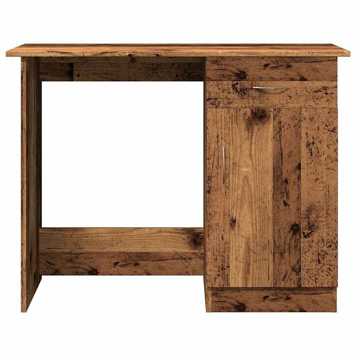 Bureau vieux bois 100x50x76 cm bois d'ingénierie - Photo n°4