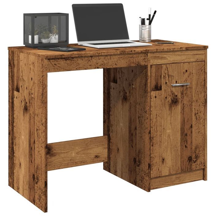 Bureau vieux bois 100x50x76 cm bois d'ingénierie - Photo n°1