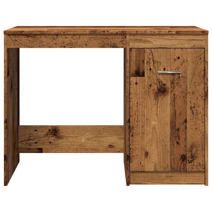 Bureau vieux bois 100x50x76 cm bois d'ingénierie - Photo n°5