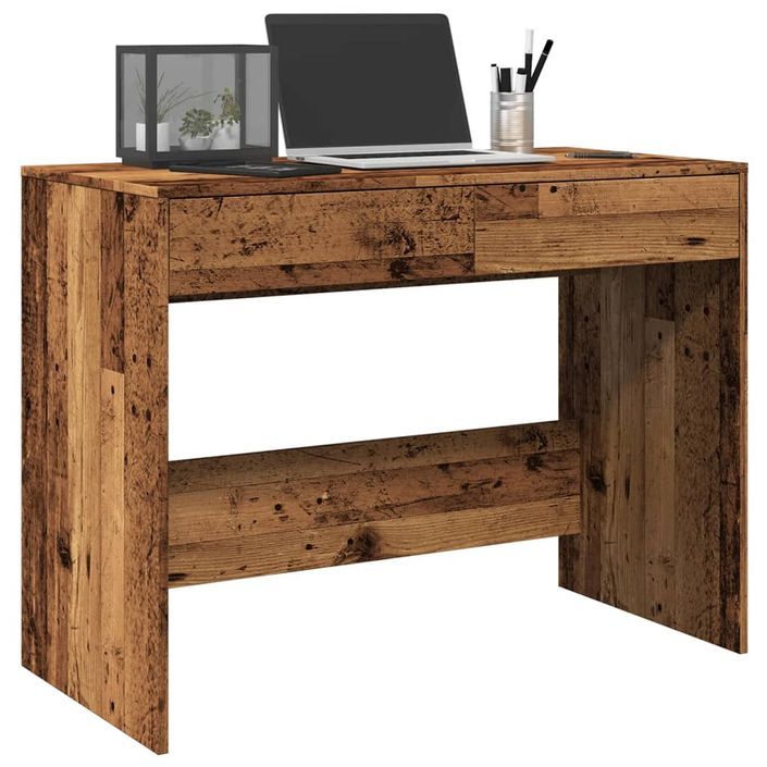 Bureau vieux bois 101x50x76,5 cm bois d'ingénierie - Photo n°1